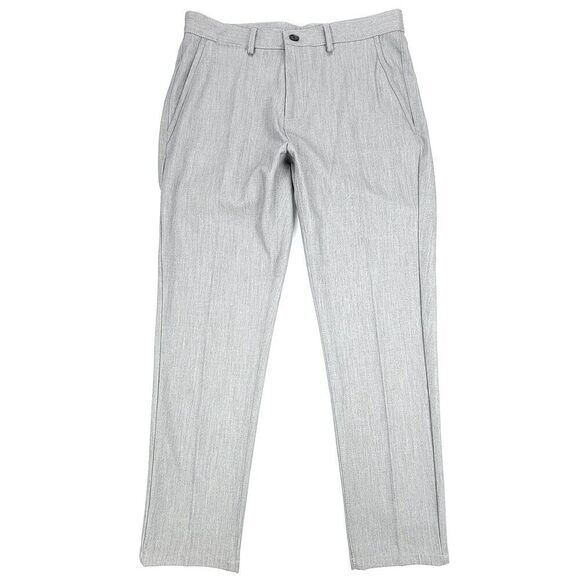ZARA Man Slim Ankle Cropped Trouser Stretch‎ Woven Dress Pant Light Gray Mens 31 - Picture 1 of 6